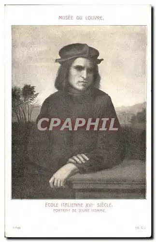 Cartes postales Musee du Louvre Ecole Italienne XVl e Siecle Portrait de Jeune Homme