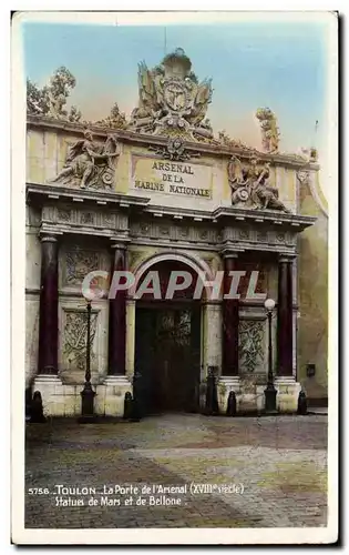 Cartes postales Toulon La Porte de I Arsenal Statues de Mars et de Bellone