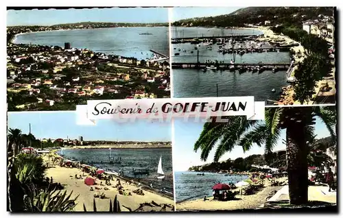 Ansichtskarte AK Souvenir de Golfe Juan Vue generale le Port et la Plage