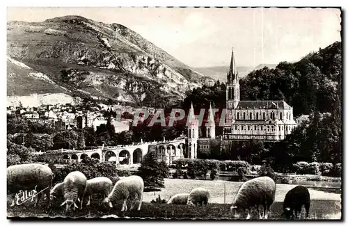 Ansichtskarte AK Lourdes La Basilique et le Pic du Jer