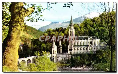 Cartes postales Lourdes La basilique et le Pic du Jer