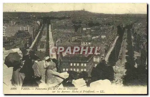 REPRO Paris Panorama pris de I Arc de Trimphe sur les Avenues Hoche et Friedland