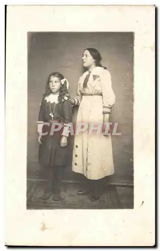 CARTE PHOTO Femme et enfant