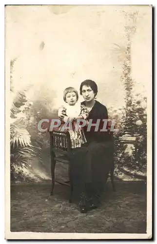 CARTE PHOTO Femme et enfant Paris 1918