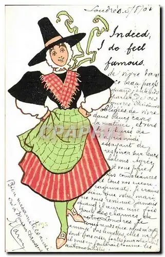 Cartes postales Femme Folklore Costume Londres