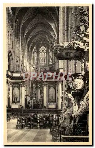Cartes postales Gand Cathedrale St Bavon Vue sur la nef centrale et le choeur