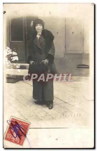 CARTE PHOTO Femme Folklore