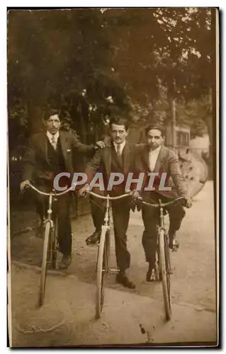 CARTE PHOTO Hommes Velo Cycle Bike Biking Cycling