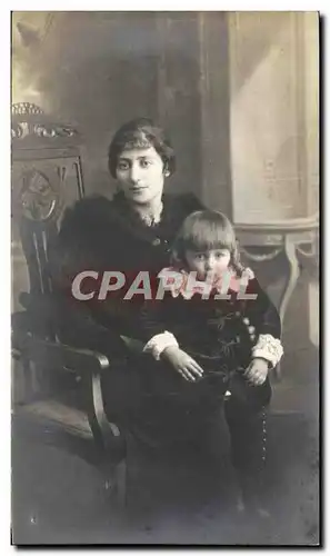 CARTE PHOTO Femme et enfant