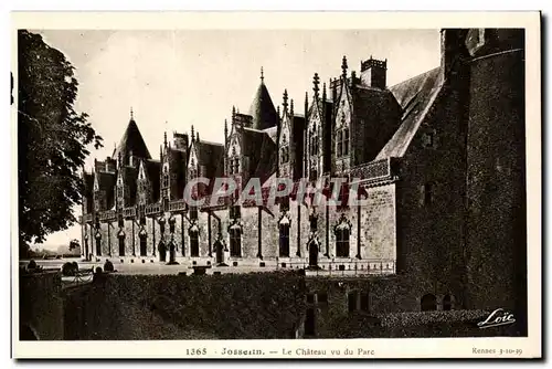 Cartes postales Josselin Le Chateau vu Parc