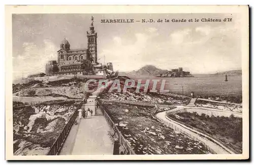 Cartes postales Marseille N D de la Garde et le Chateau d If