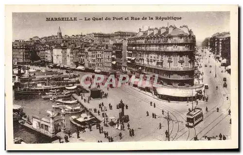 Cartes postales Marseille Le Quai du Port et Rue de la Republique