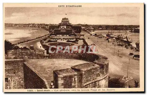 Ansichtskarte AK Saint Malo Vue generale vers la Grande Plage et les Bassins