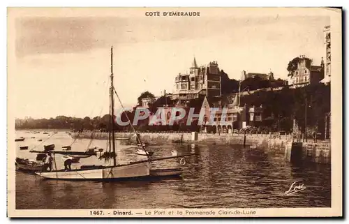 Ansichtskarte AK Dinard Le Port et la Promenade Clair de Lune