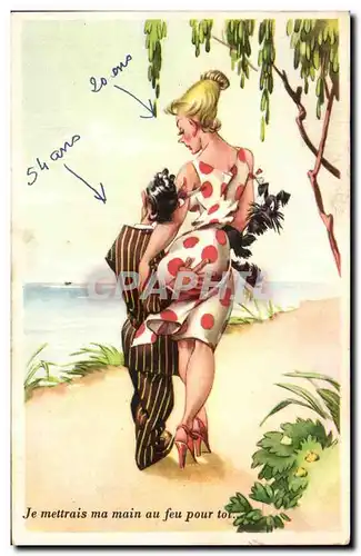 Cartes postales Je mettrais ma main au feu pour toi Femme Humour