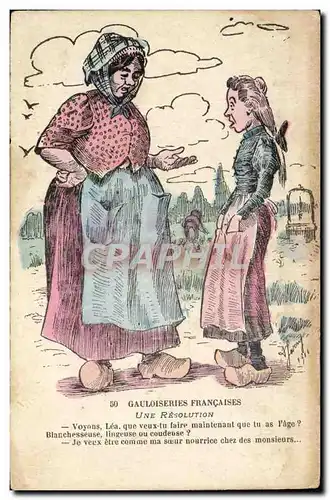 Cartes postales Gauloiseries Francaises Une Resolution Humour