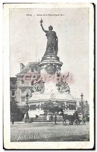 Cartes postales Paris Statue de la Republique