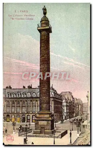 Cartes postales Paris La Colonne Vendome The Vendome Celu