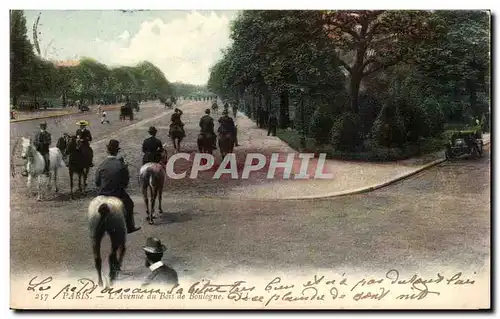 Cartes postales Paris L Avenue du Bois de Boulogne Cheval Horse