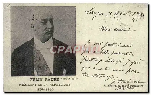 REPRO Felix Faure President De La Republique 1895 1899