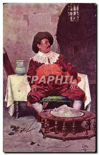 Cartes postales Homme a table folklore