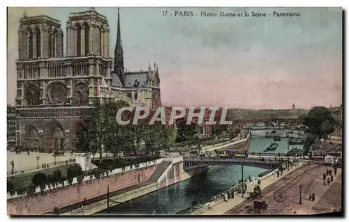 Cartes postales Paris Notre Dame et la Seine Panorama