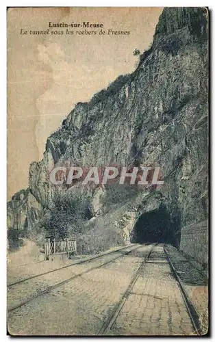 Ansichtskarte AK Lustin sur Meuse Le tunnel sous les rochers de Fresnes