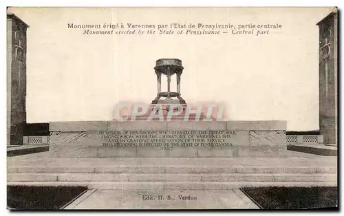 Ansichtskarte AK Monument erige a Varennes par I Etat de Pensylvanie partie centrele Monument erected by the Stat