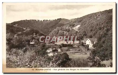 Cartes postales Bourg Lastic Vue generale des Gorges du Chavanon