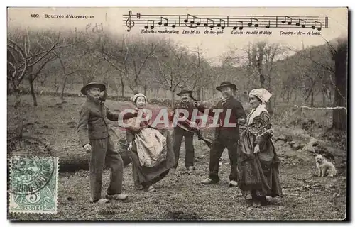 Cartes postales Bourree d Auvergne Folklore Costume Coiffes