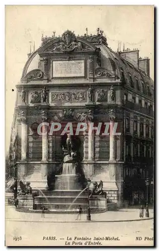 Cartes postales Paris La Fontaine Saint Michel La Porte d Entree