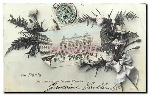 Cartes postales De Paris Je Vous envoie ces fleurs