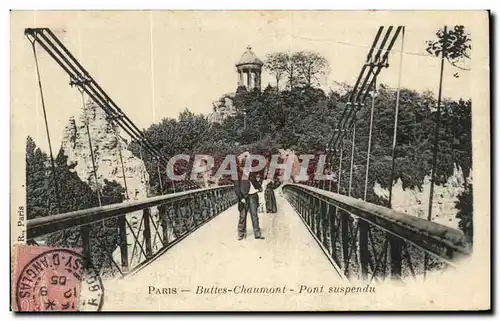 Ansichtskarte AK Paris Buttes Chaumont Pont Suspendu