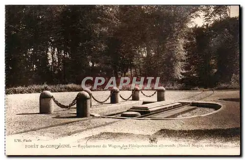 Ansichtskarte AK Foret de Compiegne Emplacement du Wagon des Plenipotentiaires allemands Marges archetecle Milita