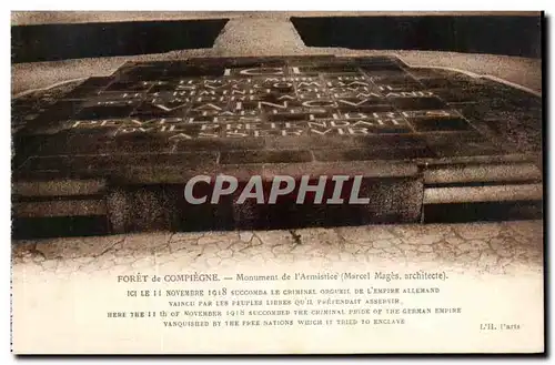 Cartes postales Foret de Compiegne Monument de l Armistice Militaria