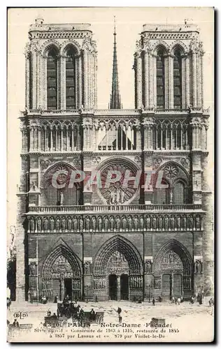 Cartes postales Paris Notre Dame Facade