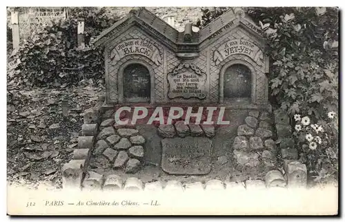 Cartes postales Paris Au Cimetiere des Chiens Black Yet Yet