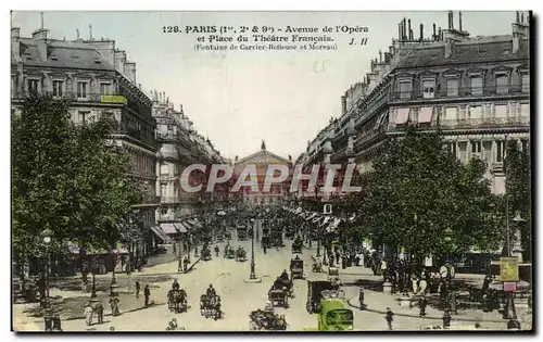 Ansichtskarte AK Paris Avenue de I Opera et Place du Theatre Francais