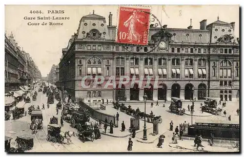 Cartes postales Paris Gare Saint Lazare Cour de Rome