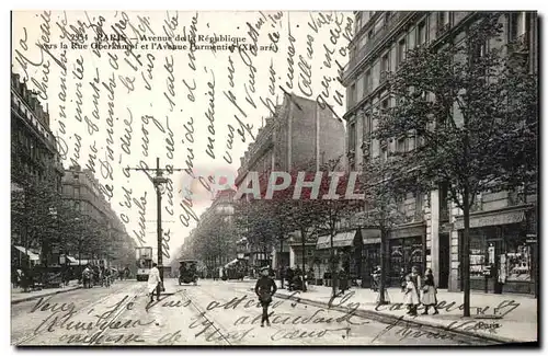 Cartes postales Paris Avenue de la Republique vers la rue Oberkampf et l avenue parmentier Enfants