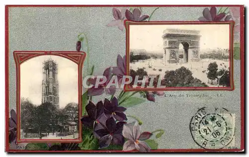 Cartes postales Paris L Arc de Triomphe Tour Saint Jacques