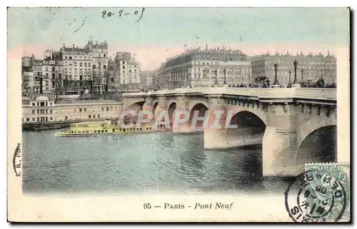 Ansichtskarte AK Paris Pont Neuf Peniche Belle jardiniere