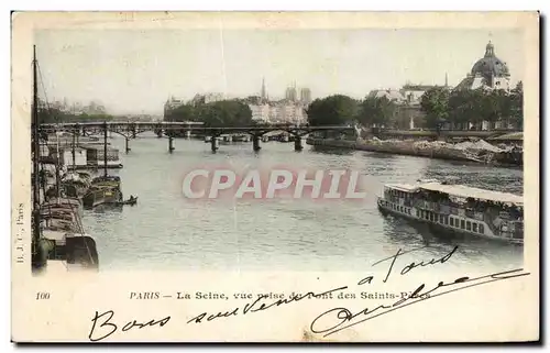 Ansichtskarte AK Paris La Seine Vue prise du Pont des Saint Peres Notre Dame