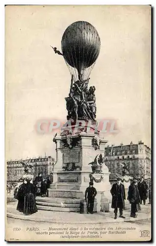 Ansichtskarte AK Paris Monument eleve a la memoire des Aeronautes morts pendant le Siege de Paris par Bartholdi B
