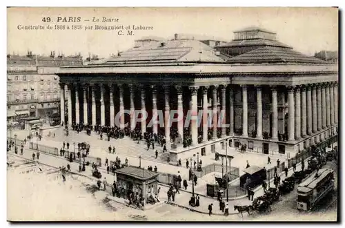 Ansichtskarte AK Paris La Bourse Construite de 1808 a 1826 par Brongniart et Labarre