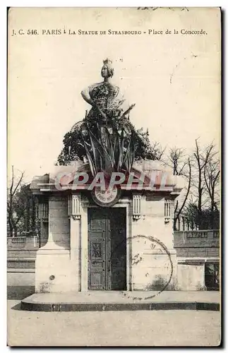 Cartes postales Paris La Statue De Strasbourg Place de la Concorde