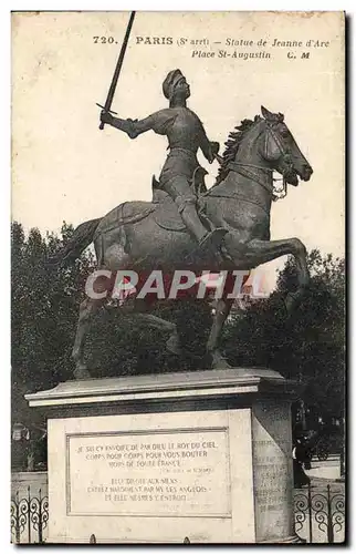 Ansichtskarte AK Paris Statue de Jeanne d Arc Place St Augustin