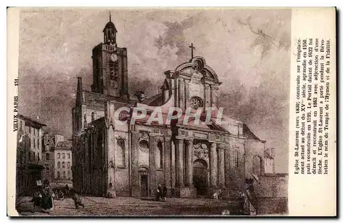 Cartes postales Vieux Paris Eglise St Laurent