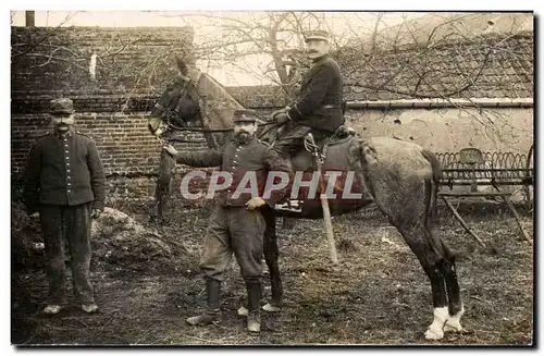 CARTE PHOTO Soldats Militaria Cavalier Cheval Horse