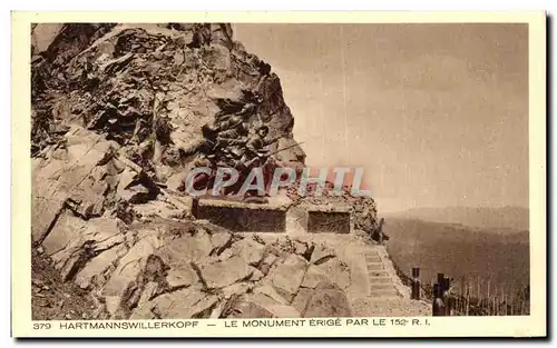 Cartes postales Hartmannswillerkopf Le Monument erige Par Le 152 R I Militaria